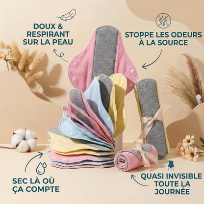 Serviettes Lavables Caelisya — Liberté & Confort Sans Fuites