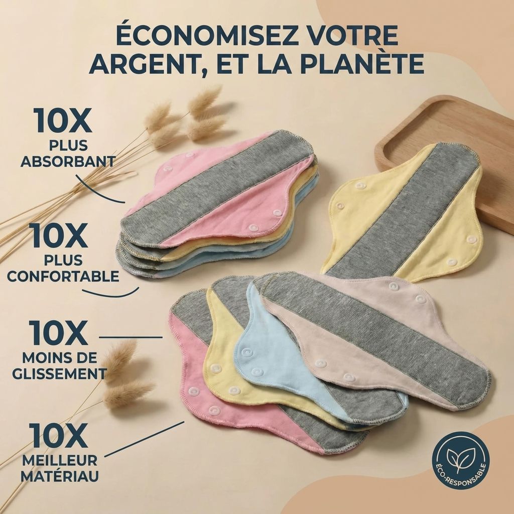 Serviettes Lavables Caelisya — Liberté & Confort Sans Fuites