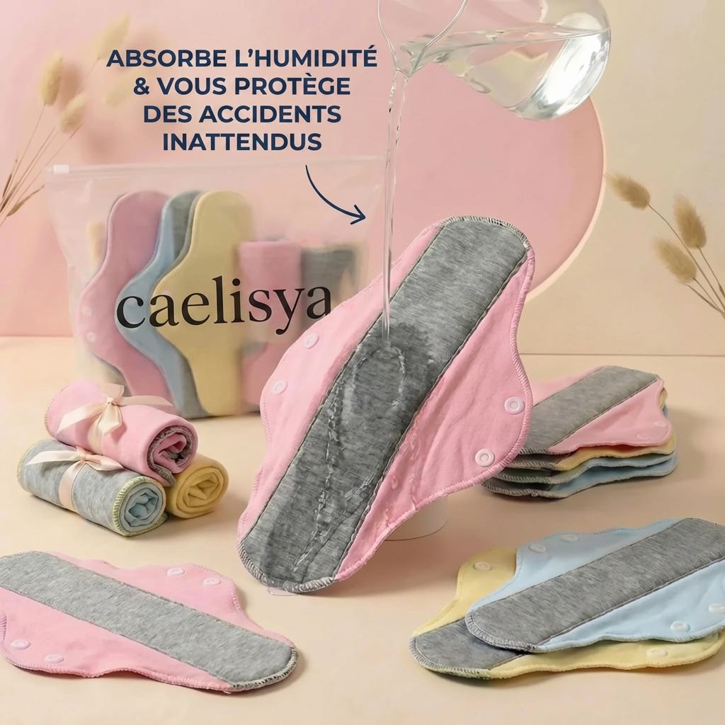 Serviettes Lavables Caelisya — Liberté & Confort Sans Fuites